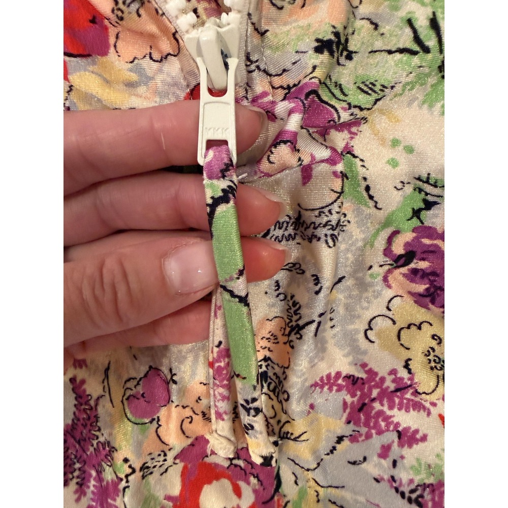Zimmermann Small Multicolor Floral Long Sleeve Zip One Piece - Picture 7 of 10